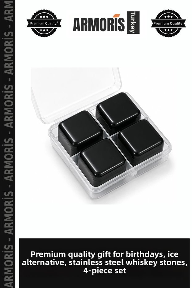 Premium Enjoyable Moments Birthday Gift Ice Alternative Stainless Steel Whiskey Stone Set of 4