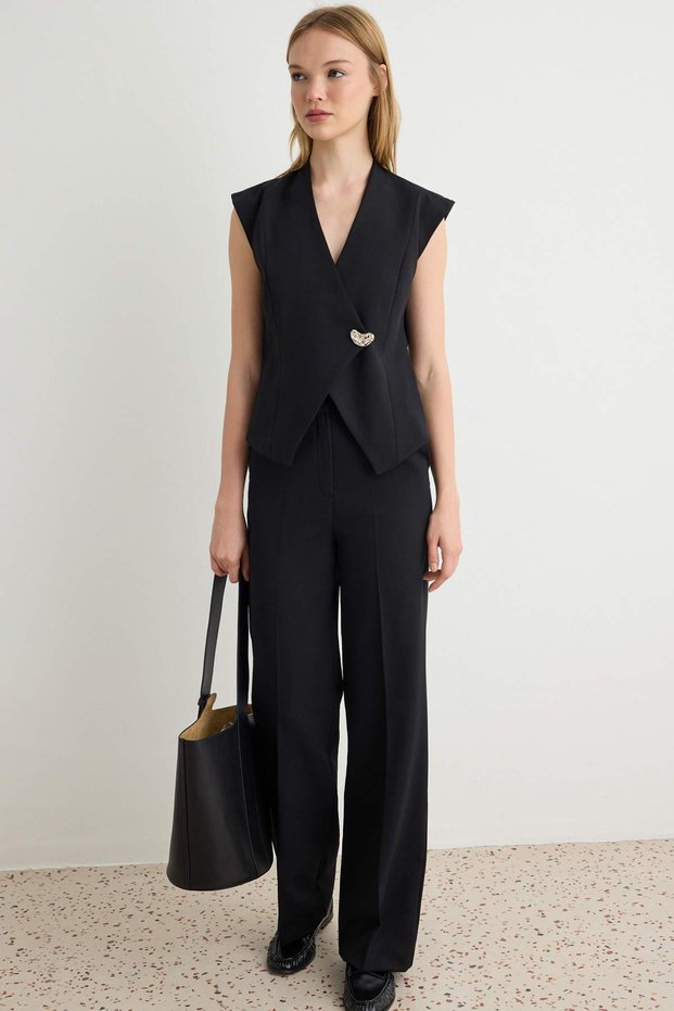 Black Woven Bottom - Top Set Twoaw27Au00113