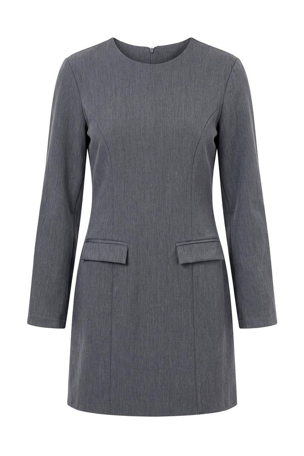 More Sustainable Gray Bodycone/Body-Hugging Short / Mini Woven Dress Twoaw27El00216
