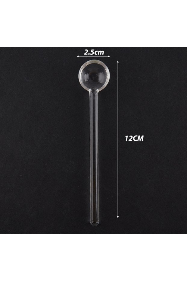 ONE SIZE Long Handle Glass Teaspoon Tableware Transparent Coffee Stirring Spoon