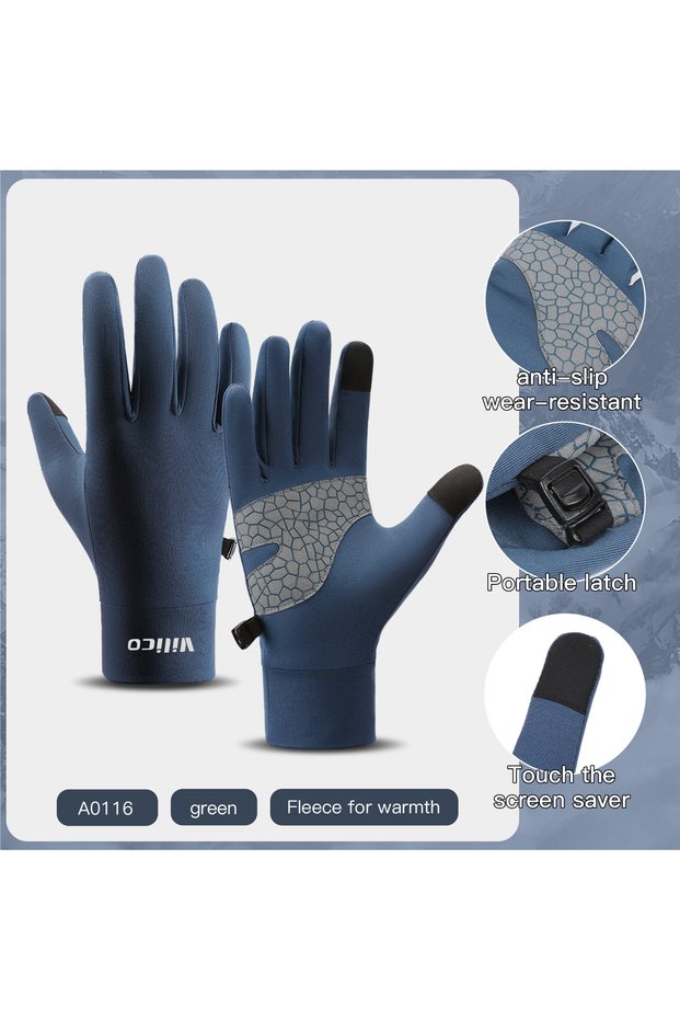 L/XL A0116-NB Sports Outdoor Running Men's Winter Warm Knitted Touchscreen Cycling Gloves Women's Au