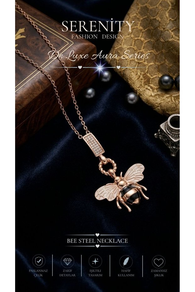Steel Necklace with Bee Figure