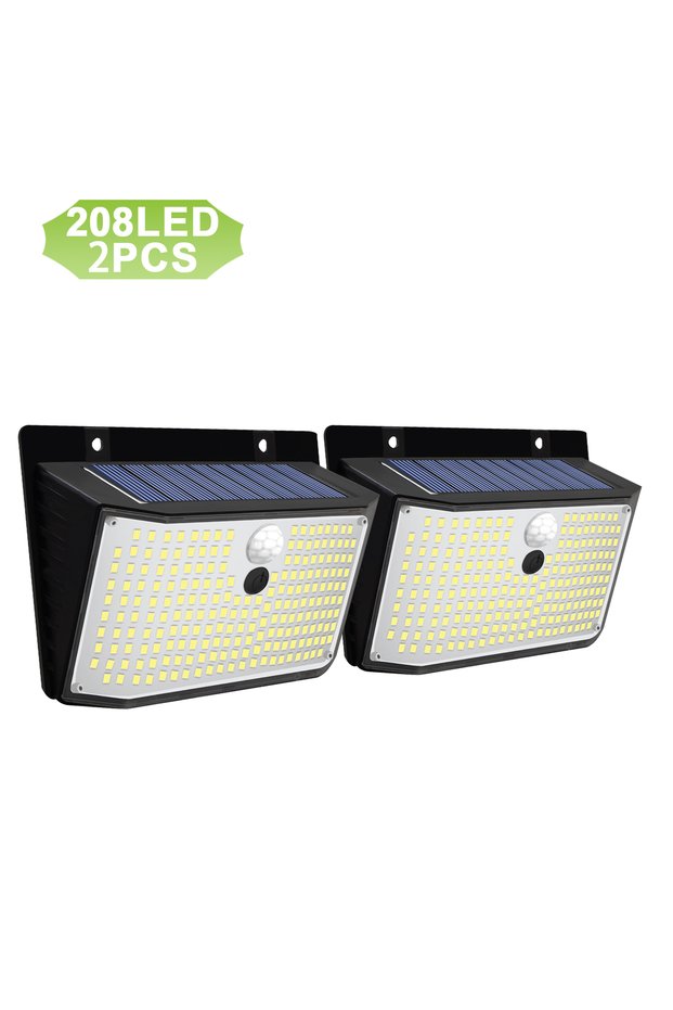 208LED 2PCS 176 LED Solar Lights Outdoor Waterproof Motion Sensor Solar Powered Flood Lights Securit