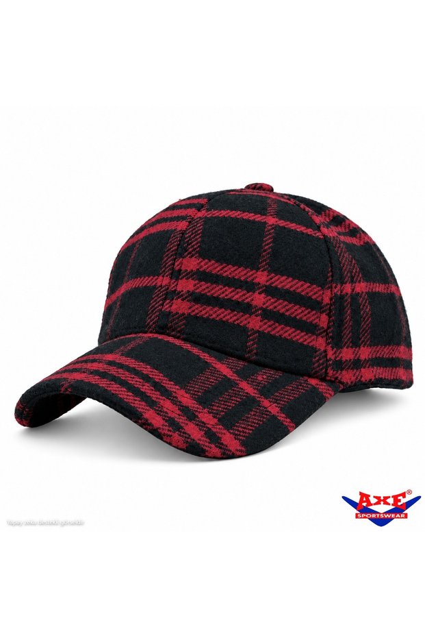 Winter Plaid Pattern Back Adjustable Velcro Stamp Fabric Cap Baseball Cap Hat