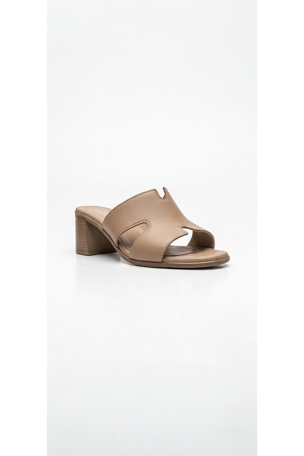 Mink Women's Genuine Leather Heeled Slippers 617.1562