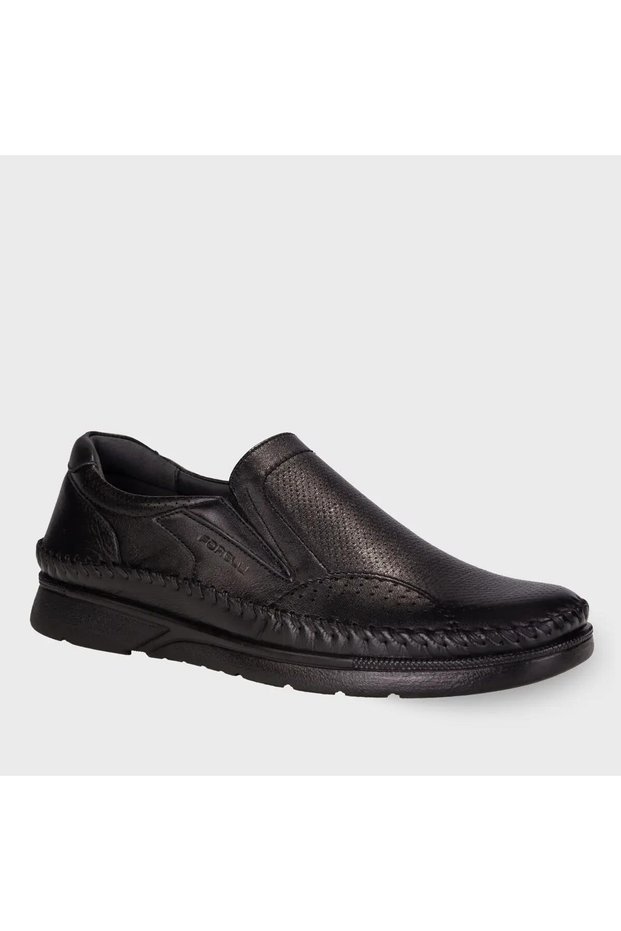32617-H Never Black Men's Genuine Leather Shoes