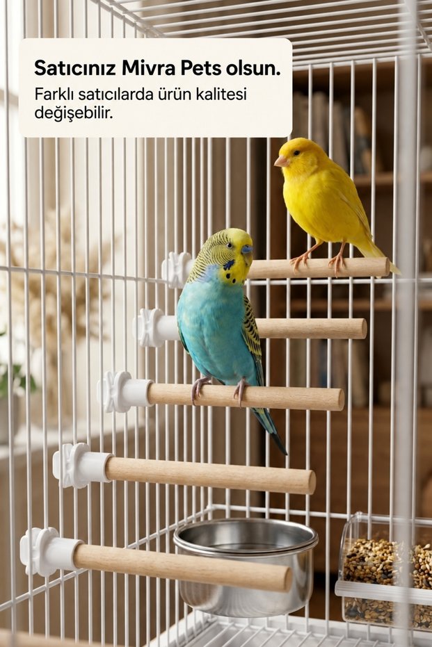 Set of 5 Wooden Bird Perches 12 cm Clip-On Budgie Canary Cage Perches