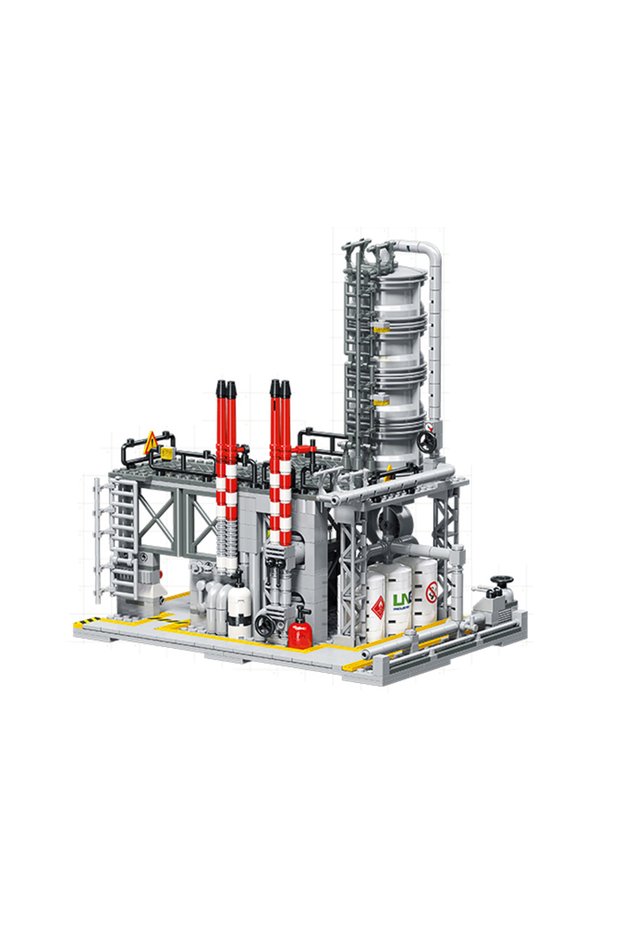 717PCS No Box City Street View Building Blocks Natural Gas Storage Center Laboratory Transport Stati