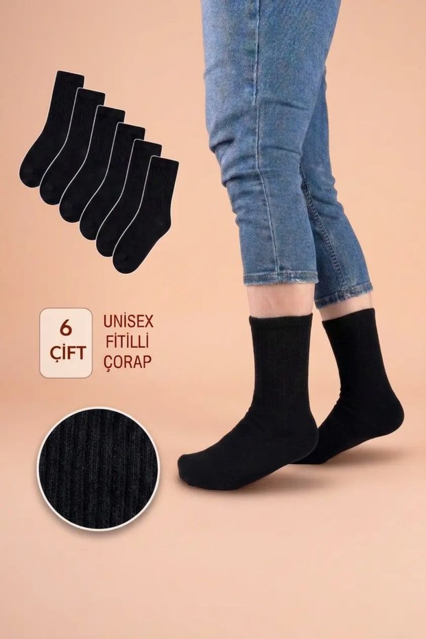 Unisex Black Long Tennis College Sports Socks Set