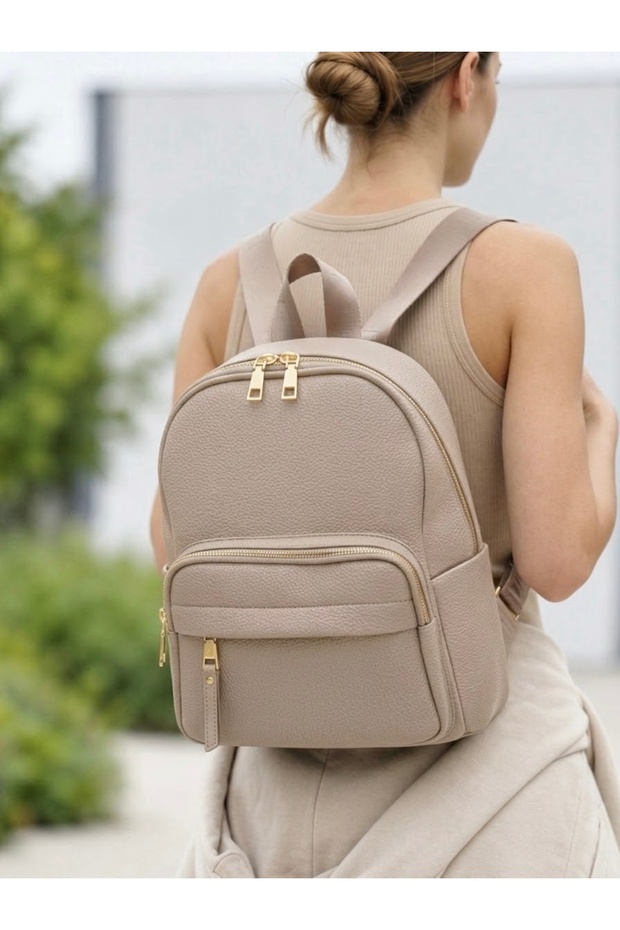 Four-Compartment Stylish and Useful Mink Women's Backpack
