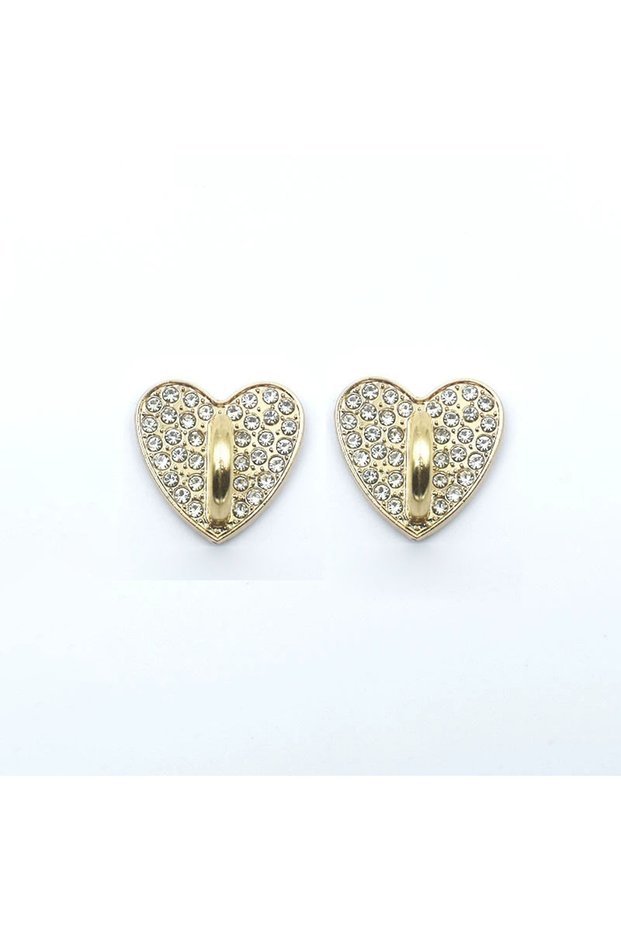 Golden Love 2Pcs Rhinestone Metal DIY Phone Case Accessories Adhesive Pendant Star Love Flower Base