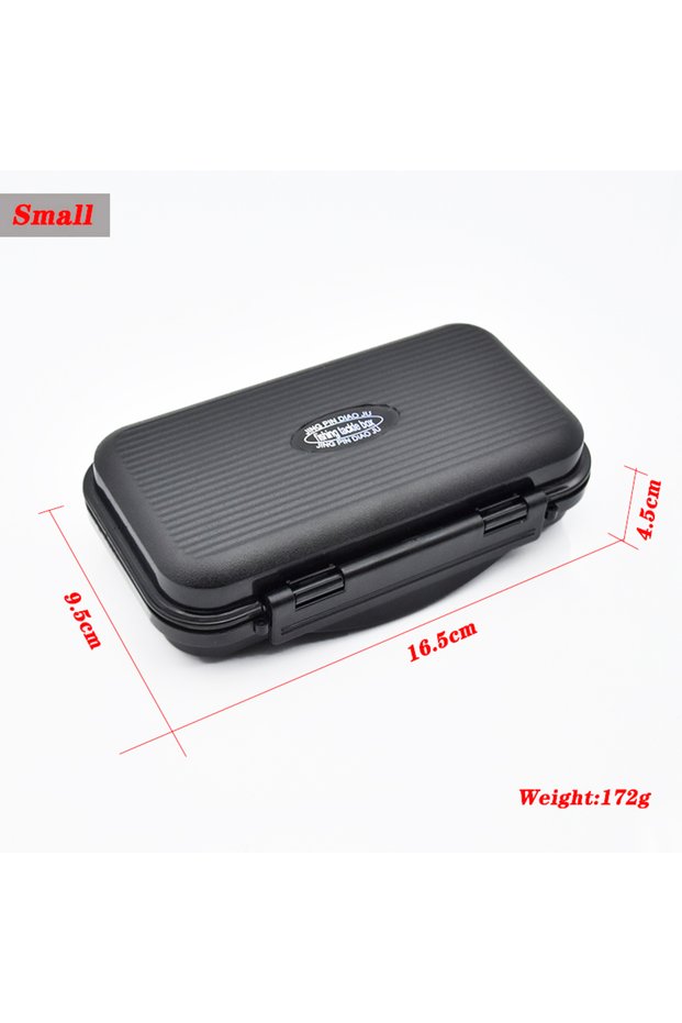 Small Waterproof Fly Fishing Box Black Tackle Lure Bait Fish hook Box ABS Plastic Fishing Accessory