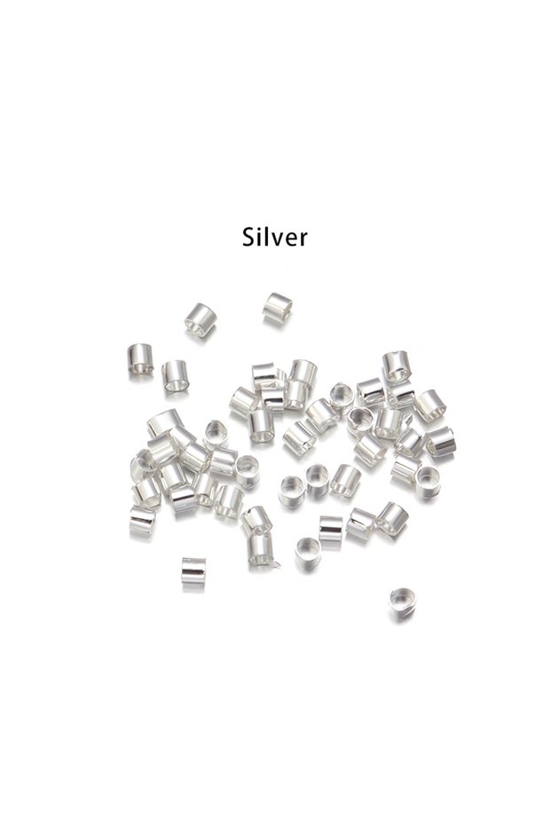 diameter2mm Silver 500pcs/Lots 1.5/2/2.5mm Copper Tube Crimp End Beads Stopper Spacer Beads For Jewe