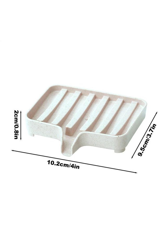 Beige Soap Dish with Drain Soap Tray Shower Soap Storage Bathroom Accessories Multipurpose Household
