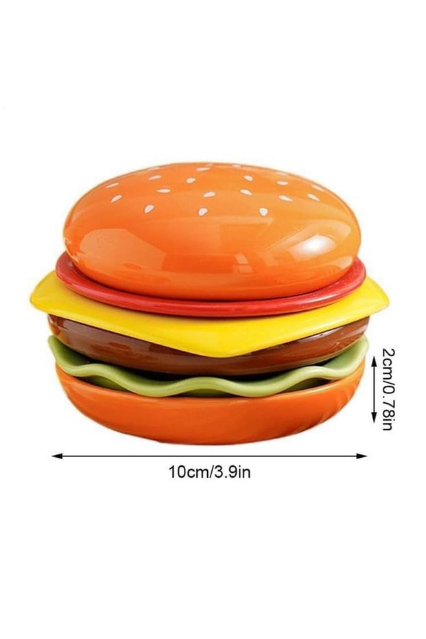 1 set Stackable Hamburger Plate Set Burger 6 Layers Dinner Plate High Value Bone Spit Plate Funny Sa