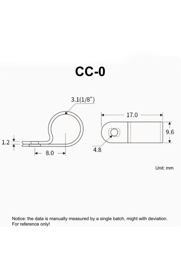 CC-0 white 100pcs 100pcs White R Shape Cable Clips Screw Fixing Nylon PA66 Plastic Desk Office Elect
