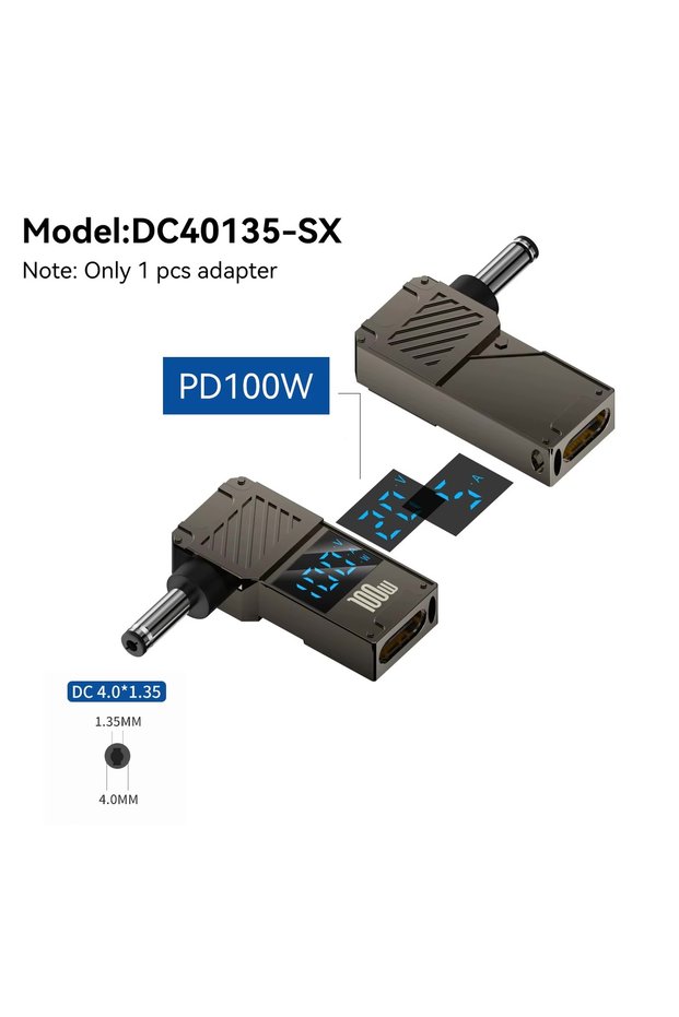 40x135 SX PD100W Type-C To DC Plug Converter USB C To DC Laptop Charging Adapter Power Charger Conne