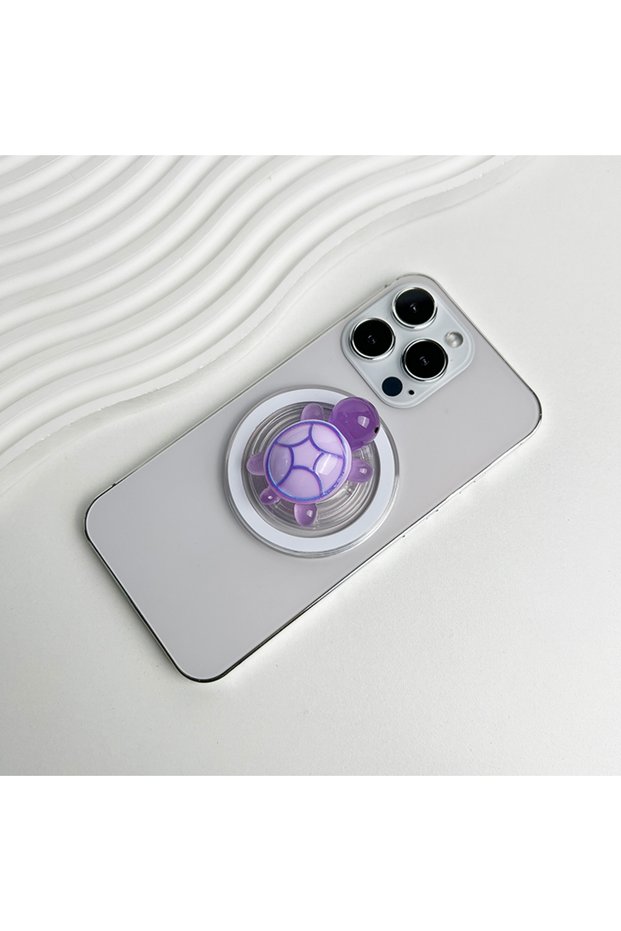 Purple 1PC Glow-in-the-Dark Turtle Phone Holder Mini Resin Turtle For Magsafe IPhone Mac Safe Ri...