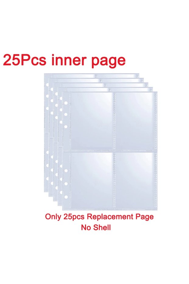 25pcs page-no shell 25pcs Page(4 Grids) Photo Card A5-Binder Kpop Photo Albums Idol Cards Loose-leaf