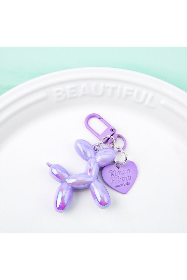 09 Cute Acrylic Cartoon Balloon Dog Keychains for Women Y2K Bag Pendant Couple Car Key Chains Jewelr