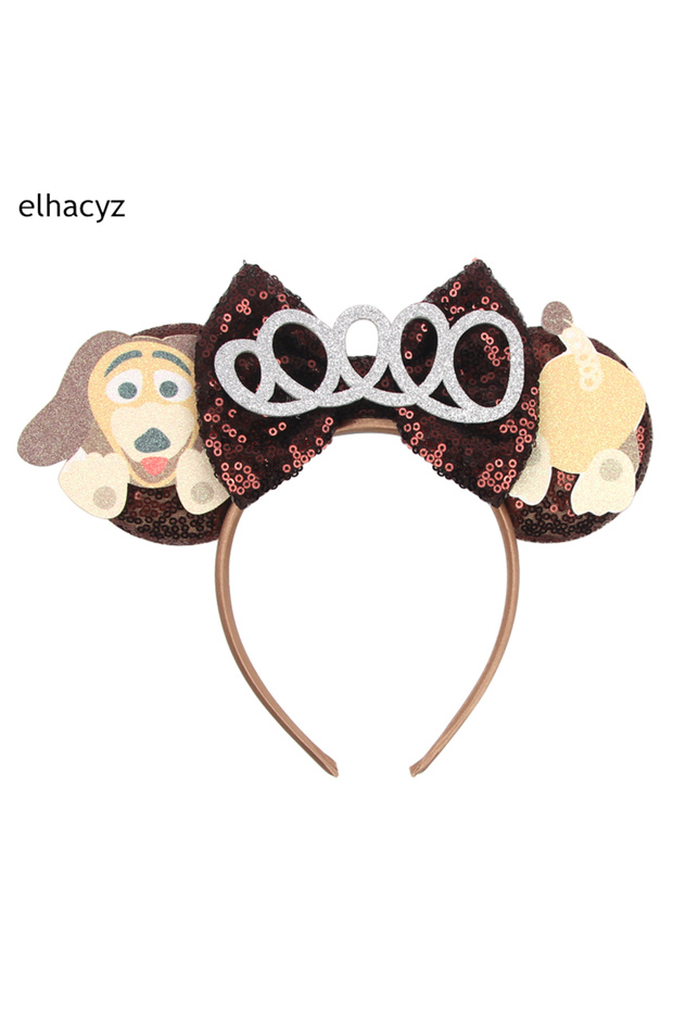 TDMQ092-17 Cartoon Mouse Ear Headband Sequins Bow Hairband Space Astronaut Cowboy Party Hair Accesso