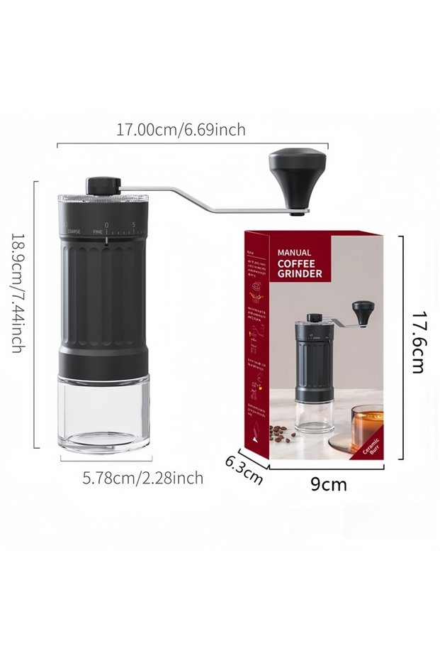 Black Manual Coffee Grinder External Scale 40 Gear Adjustment Ceramic Grinding Core High Quality Pro