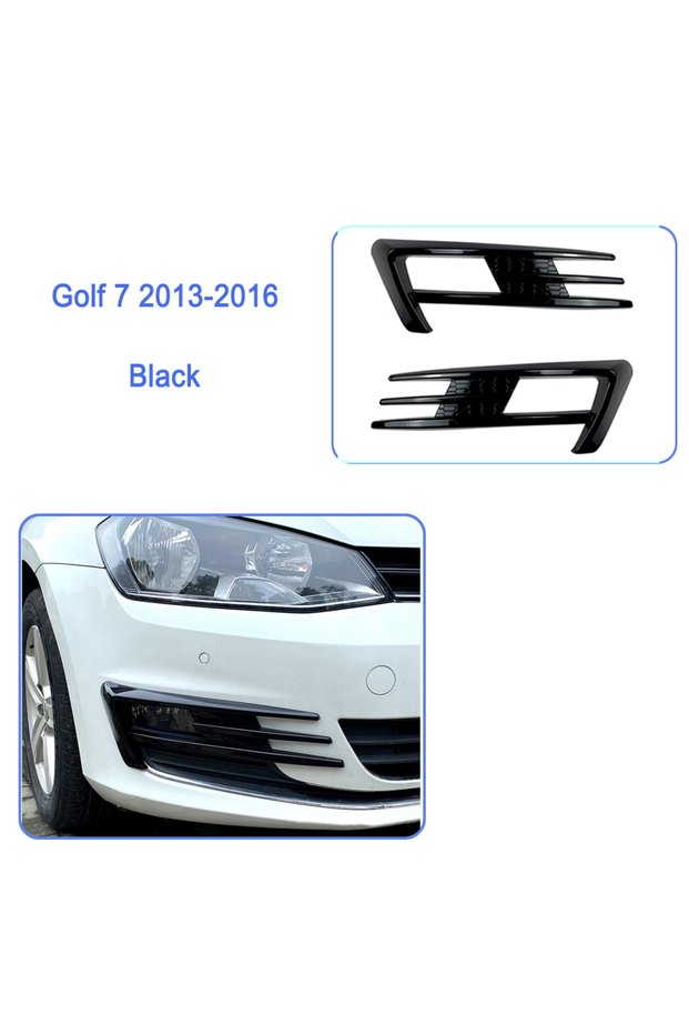Black 2013-2016 Front Bumper Fog Light Grilles For Golf 7 MK7 2014 2015 2016 2017 2018 2019 Fog Lam