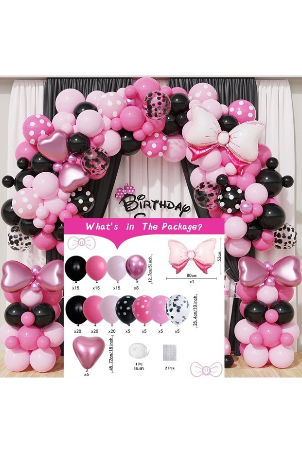 Other MULTI 143 Pcs Princess Balloon Sets with Bows Suitable for Birthdays Anniversaries Graduation
