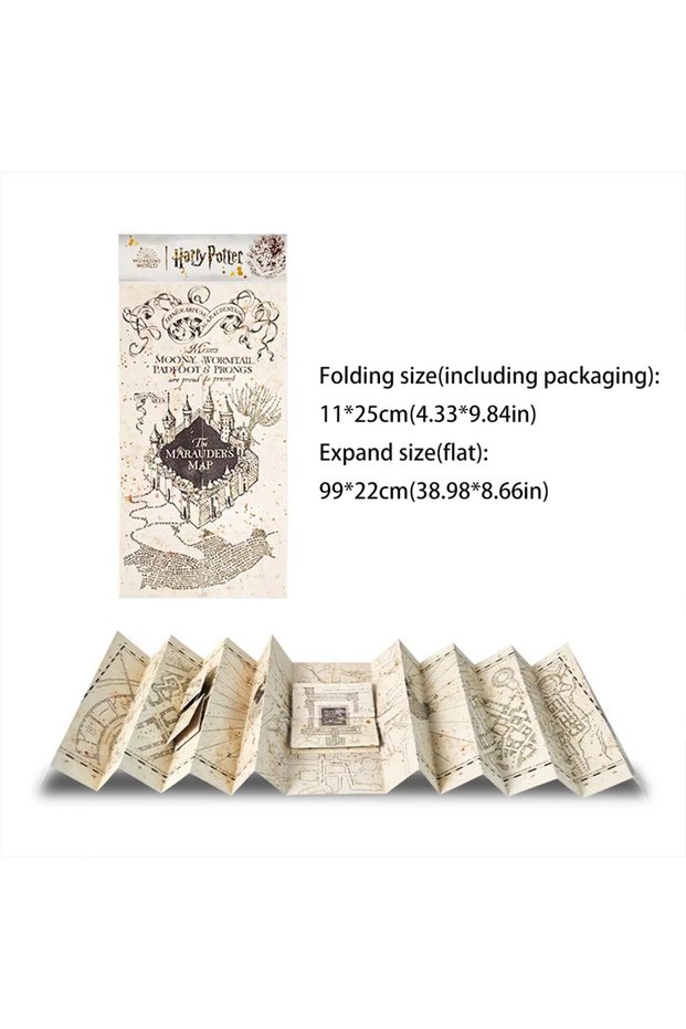 1Pcs Map Harries Potters Magic Academy High Definition Marauder's Map Wizarding World Treasure Hunt