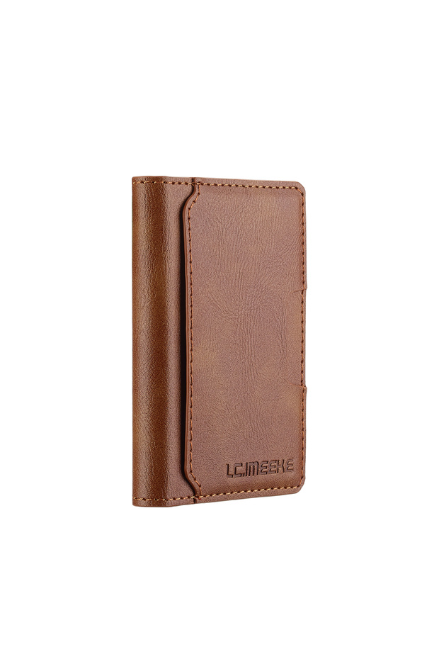 Brown Magnetic Card Solt Bag for iPhone Samsung Google Xiaomi Magsafe Functions Card Holder Wallet P
