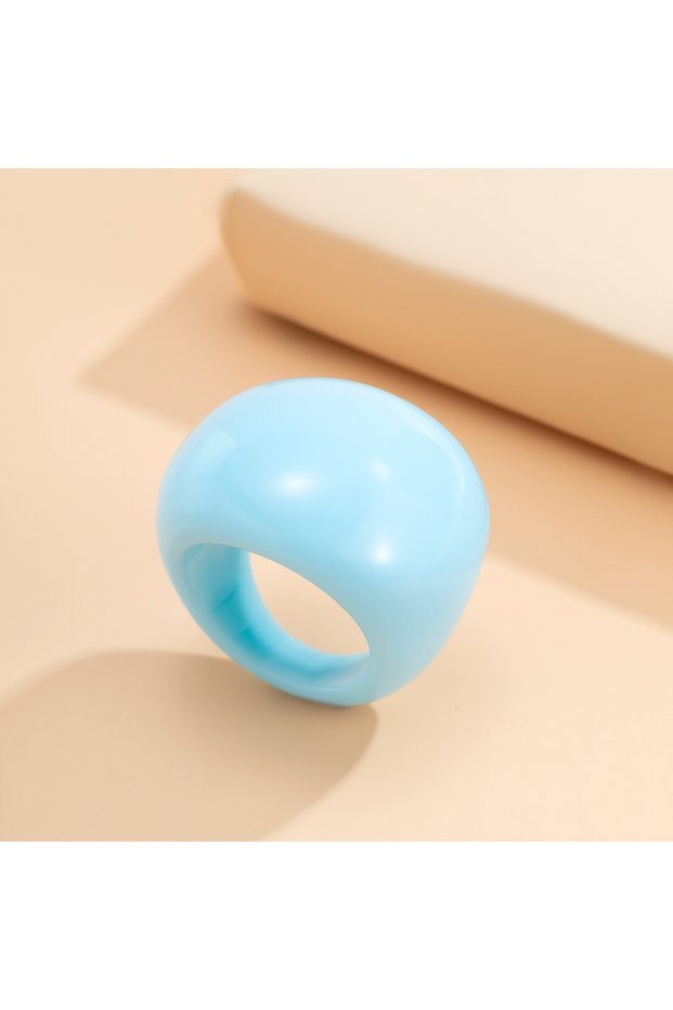 02 IngeSight.Z Korean Transparent Acrylic Geometric Chunky Rings Women Charm Colourful Rainbow Resin