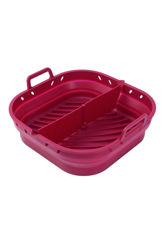 red Square Silicone Air Fryer Liners Reusable Silicone Basket Easy to Clean Air Fryers Pot for 5.8 t