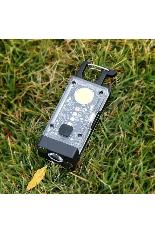 S0305 Black COB Keychain Work Light with Dual Light Source Rechargeable Solar Powered 9Mode Magnet