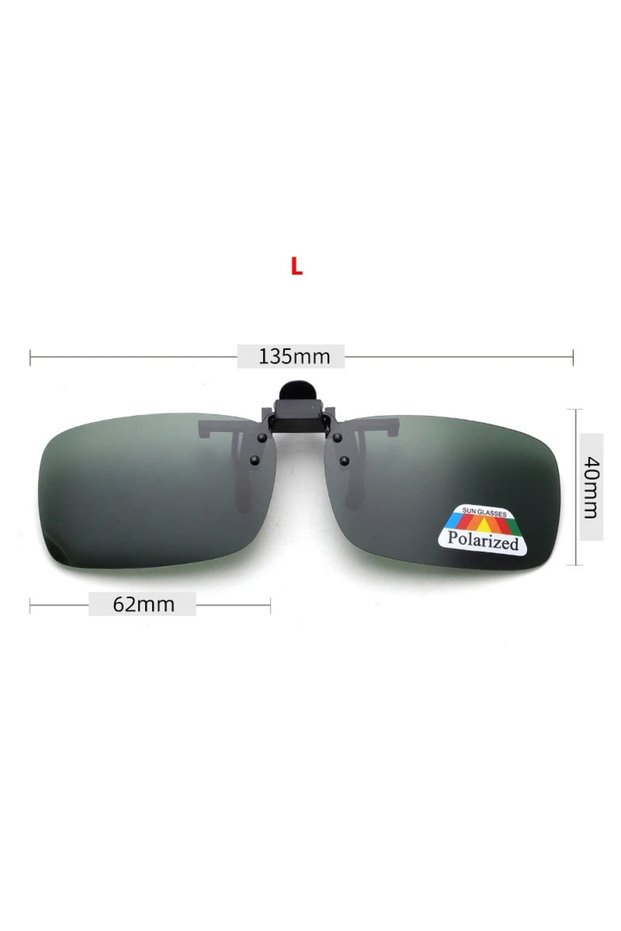 Green L 1Pcs 4 Color Grey Lenses Polarized Sunglasses Clip On Flip Up UV 380 Driving Fishing Night V