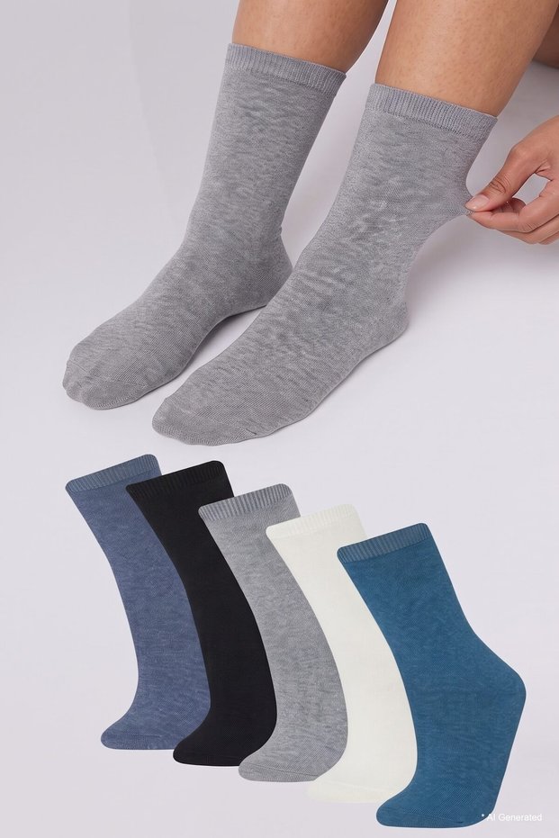 Women's 5-Piece Long Socks F3185Axns