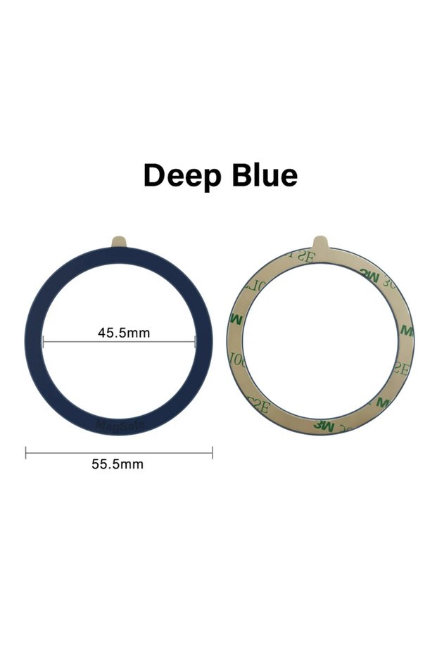 Deep Blue 1PCS Magsafe Colourful Silicone Magnetic Metal Ring Universal Sticker Support Wireless Cha
