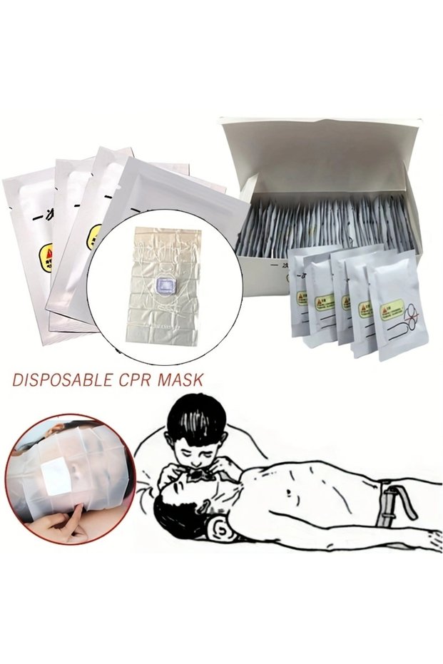5Pcs 5Pcs Portable First Aid Masks Breathing Mask Medical CPR Resuscitator Rescue Mouth Breath One-W