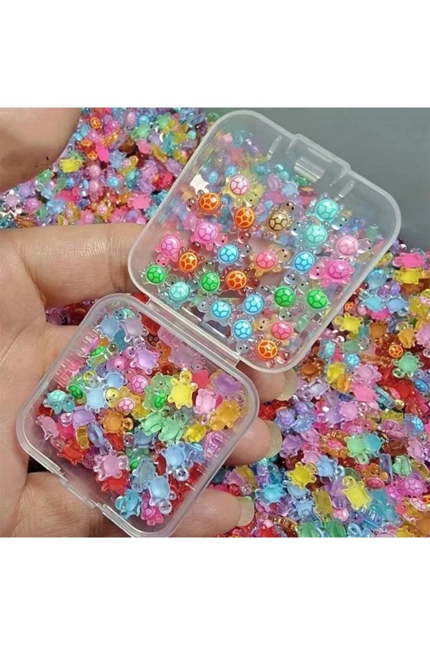 100pcs 100pcs 100PCS Random Nail Turtles Mini Turtles Nail Turtles Boxed Night Light Colorful Turtle