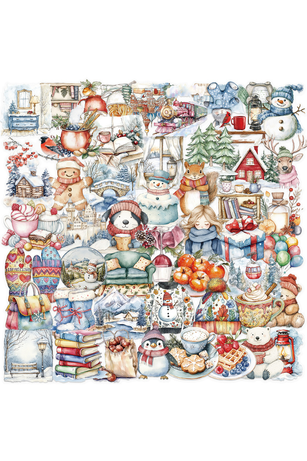 50pcs-SLP054 50PCS Christmas Bottle Stickers Aesthetic Skateboard Laptop Guitar Graffiti Luggage Sti