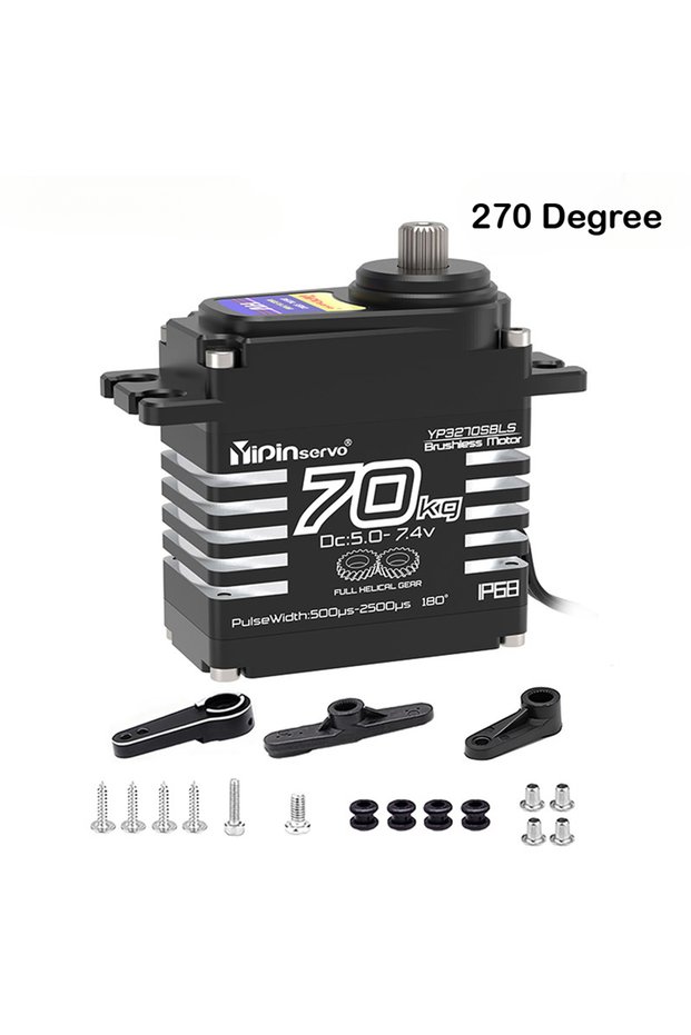 270 Degree 70kg Digital Servo 8.4V 180 Degree Brushless RC Servo Motor High Torgue IP68 Steel Helica
