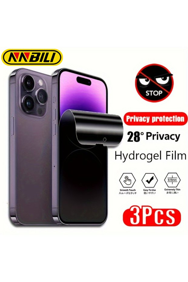 iPhone17 Pro Max Anti Peeping 3 Pieces NNBILI 3Pcs Privacy Protection Hydrogel Film IPhone 18 17 16