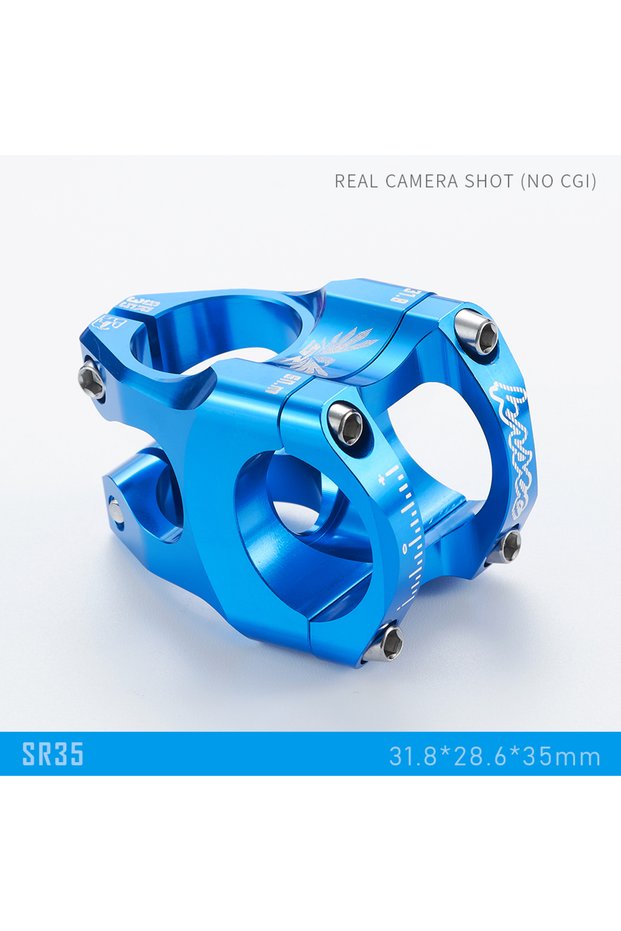 SR35-BLUE KRSEC SR35 Mountain Bike Power Stem 35mm Length 0 Degrees Road Bike Stem 31.8mm for 31.8mm
