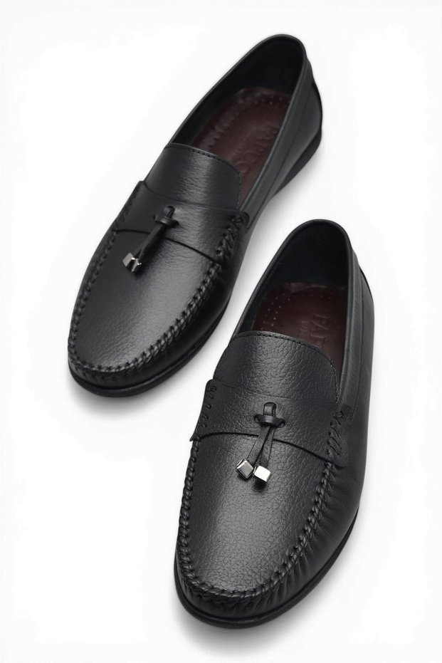 3289 Flexible Comfortable Sole Black Genuine Leather Men's Shoes Summer Casual Laofer Men's Shoes