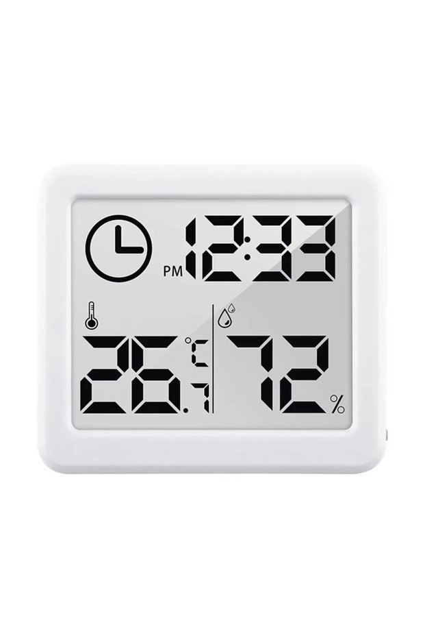 WHITE LCD Digital Thermohygrometer Ultra-thin Simple Smart Home Electronic Digital Thermometer Hygro