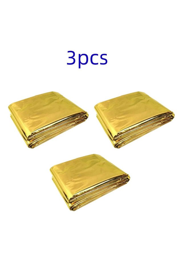 Gold-3pcs Hot Outdoor Waterproof Emergency Bag Insulation Disaster SOS Aid Life-saving Survival Res