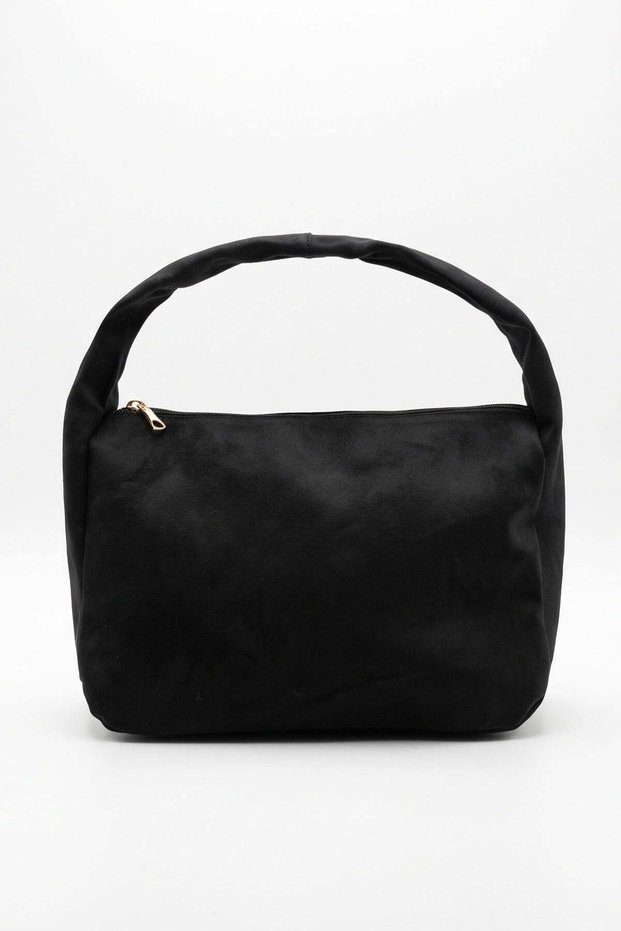 Zippered Suede Handbag