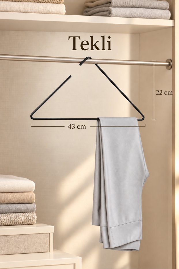 Black Triangle T-Shirt, Dress, Shirt, Swimsuit Hanger, Stylish Design Store Hanger - Metal Stainless