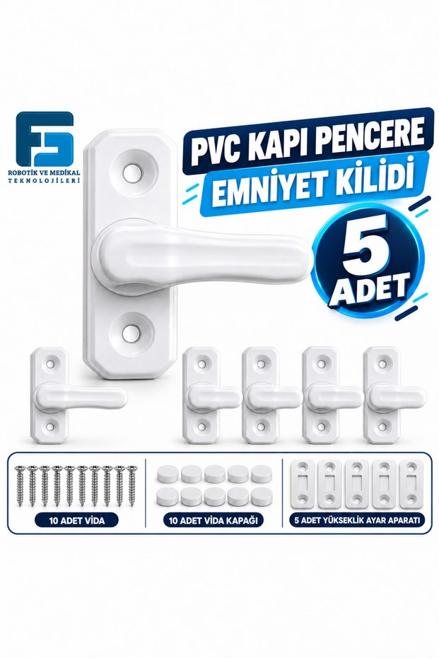 Baby Child Pimapen Pvc Door Window Safety Protection Lock Latch Glass Lock White (5 Pcs)