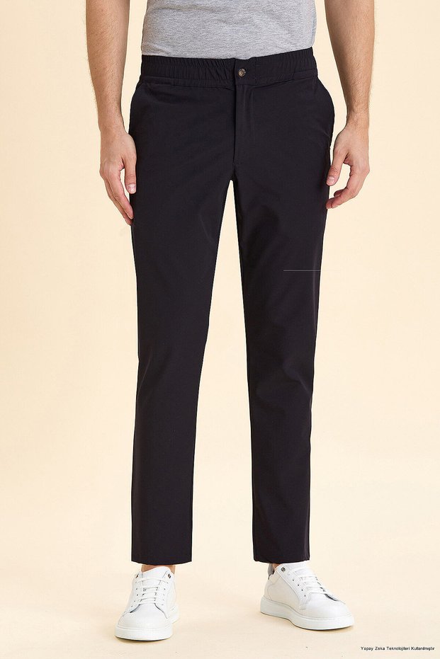 Bogino Navy Blue Casual Pants