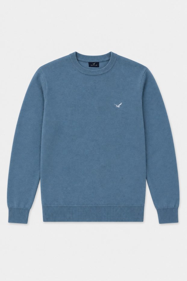 Fusa Petrol 100% Cotton Crew Neck Sweatshirt